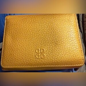 Vintage Bosca Italy Yellow Gold Leather Wallet
